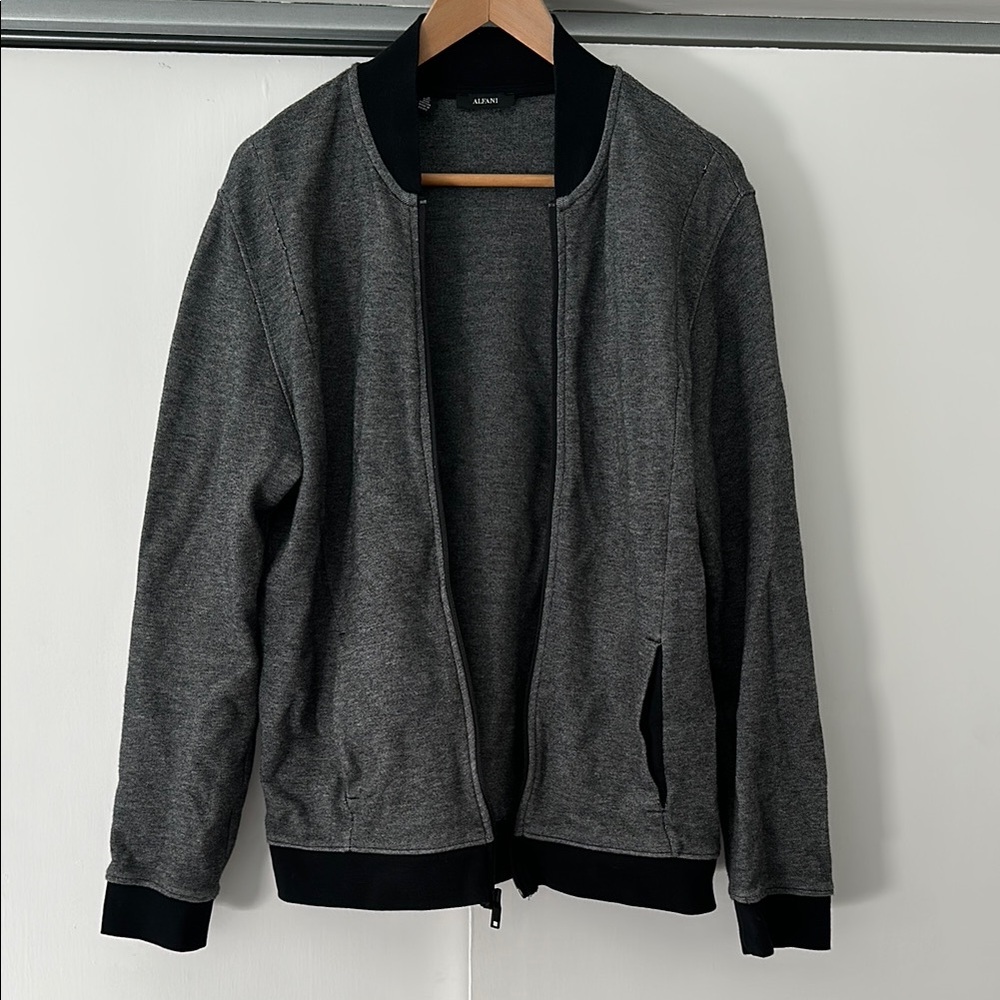 Alfani Gray Zip-Up Sweater